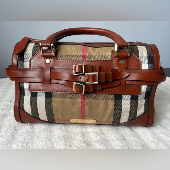 Burberry Brown and Tan Plaid Duffel women Bag - Picture 3 of 16